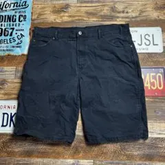 Dickies ダック地 ワークショーツ W38 ネイビー ハーフパンツ 古着のサムネイル