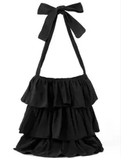 完売品 GRL フリルデザイン トートバッグ ブラック [tr832]