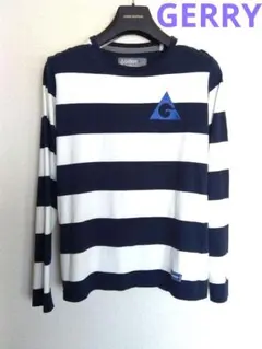 GERRYの長袖Ｔシャツ！ロゴ刺繍等が満載の、ネイビー＆オフホワイト・ボーダー柄