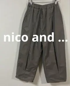 ニコアンド タマムシツイルプリーツパンツ Mサイズ グレー 상태좋음