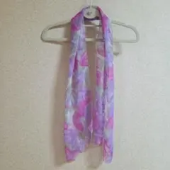 花柄シフォンストール 紫系