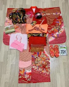 [美品] 七五三7歳用～ハーフ成人式 振袖フルセットのサムネイル