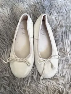 SHIPS ホワイト バレエシューズ 17.5cm - 18cm スペイン製