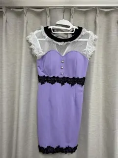 JEWELS 紫色 レース付きドレス S