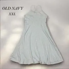 《オールドネイビー》OLD NAVY 美品　キャミワンピースXXL水色×白混色