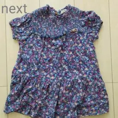 next☆胸元シャーリングの小花柄ワンピース☆90～100cm