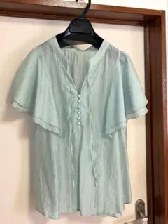 NOLLEY'S sophi ミントグリーン　半袖ブラウス