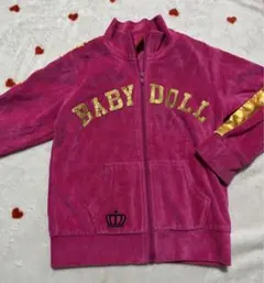 BABY DOLL フードなし ベロア ジャケット パーカー 110 ピンク