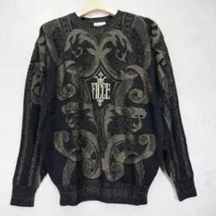 ★ヴィンテージフィッチェ ドン小西 ロゴ刺繍ラメレースニットセーター(M)日本製のサムネイル
