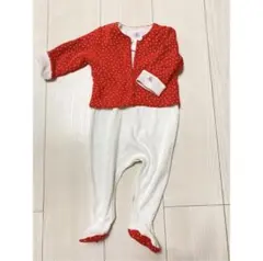 プチバトー　 ドットプリントアンサンブル　6m 67cm 美品　足つきロンパース