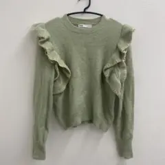 ZARA フリルトリムニットセーター