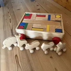 どうぶつ付き　木製積み木セット