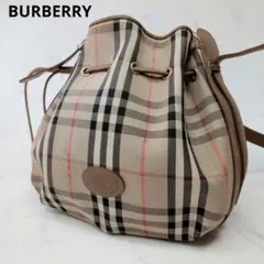 バーバリー ショルダーバッグ 巾着 ノバチェック シャドーホース キャンバス