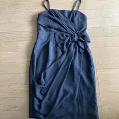 ネイビーパーティードレス　フォーマル結婚式ドレス　9号サイズ裏地付　値下げ交渉可