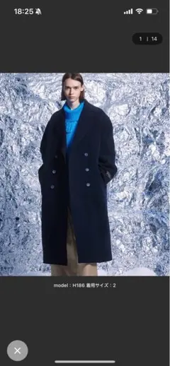 ネイビー ダブルブレスト コート