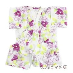 【新品】 ホワイト 甚平 パジャマ　M-Lサイズ 花柄