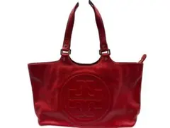 TORY BURCH トリーバーチ トートバッグ レザー 赤 ロゴ型押し 大容量