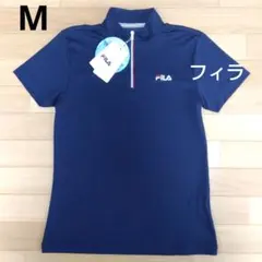 M  フィラ  半袖ポロシャツ レディース ゴルフウェア ネイビー