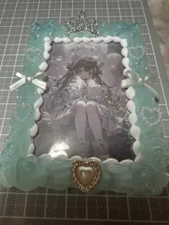 【404】ホイップデコ トレカケース B8 ターコイズブルー リボン