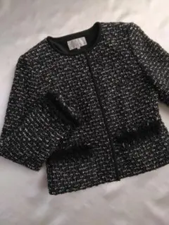 エムプルミエ　ノーカラージャケット　ツイード　34