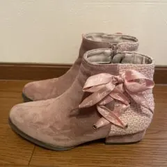 キッズ ブーツ ピンク リボン 21cm