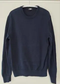【UNIQLO】ユニクロ クルーネックニット セーター ネイビー S