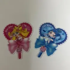 キミとアイドルプリキュア　映画　入場者特典　うちわ型クリアカード　2種