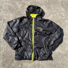 adidas アディダス ナイロンジャケット ブラック フード付き y2k