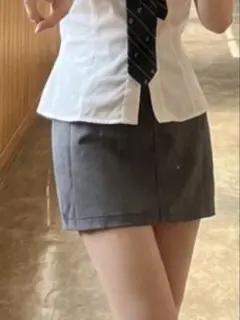 グレー ミニスカート 韓国 制服 文化祭