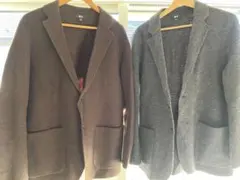 ★*n様 2着セット　UNIQLO C ニットジャケット グレー/ブラウン Lサ