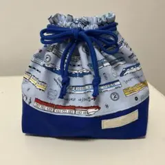 お弁当袋　お絵描きしんかんせん ライトブルー