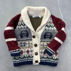 familiar 車刺繍 フェアアイル カーディガン アウター