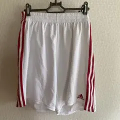 adidas アディダス サッカーパンツ ハーフパンツ 白×赤 Lサイズのサムネイル