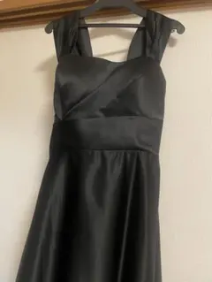 ロングドレス　ブラック　サテン　パーティードレス・フォーマルドレス