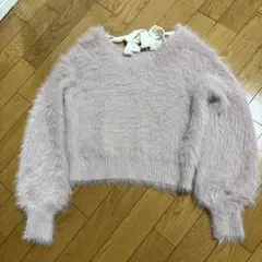 GRL バックリボンフェザーニットトップス