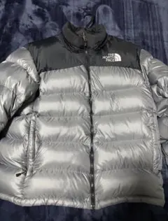 ノースフェイスダウンジャケットヌプシ700フィルメンズLグレー×ブラック