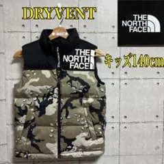 【ビックロゴ】ノースフェイス ダウンベスト DRYVENT キッズ140cm