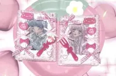 トレカケース 硬質ケース ホイップデコ B8 ピンク リボン ネコ 萌え 推し活