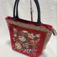 極美品 シンクビー！　ショルダー　トートバッグ　ゴブラン織　赤