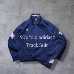 90s oldadidasアディダストラックスーツセットアップジャージデサント製のサムネイル