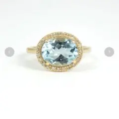 Sally’s jewelry 天然ブルートパーズ　ダイヤモンドメレリング
