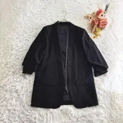 ZARA ザラウーマン ギャザースリーブブレザー テーラードジャケット L 無地