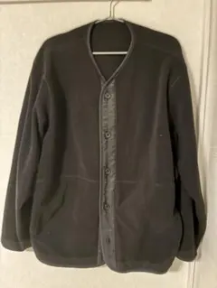 無印良品 紳士　素材に還るフリースカーディガン ブラック