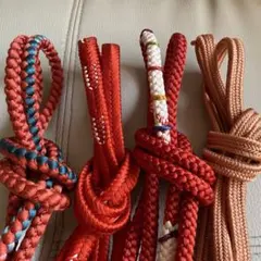 ゆ1488⭐️帯締め❤️4点セット❤️まとめ売り❤️着物❤️訳あり⭐️和装小物⭐️練習用⭐️着付