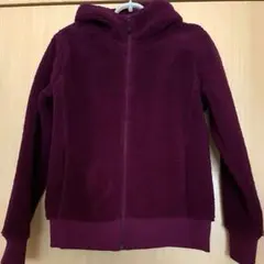 ユニクロ　ブロックテックフリースボアパーカー レディース　M パープル　防風