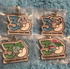 メタルチャームマスコット ポケモン めじるしアクセサリー 30周年 4種セット