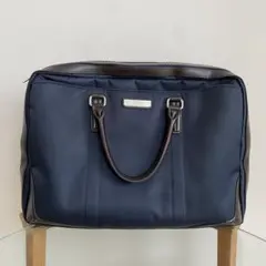 タケオキクチ ビジネスバッグ ネイビー ナイロン レザー