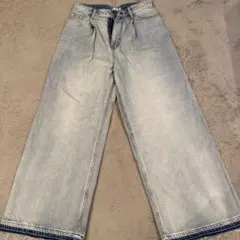 ライトブルー ワイドレッグデニム