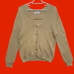 チャオパニックティピー　Vネック長袖カーディガン　ベージュ　ONE（F）　大きめ