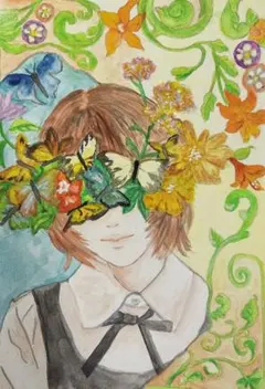 手描きイラスト　原画　水彩画　アナログイラスト　ファンタジー